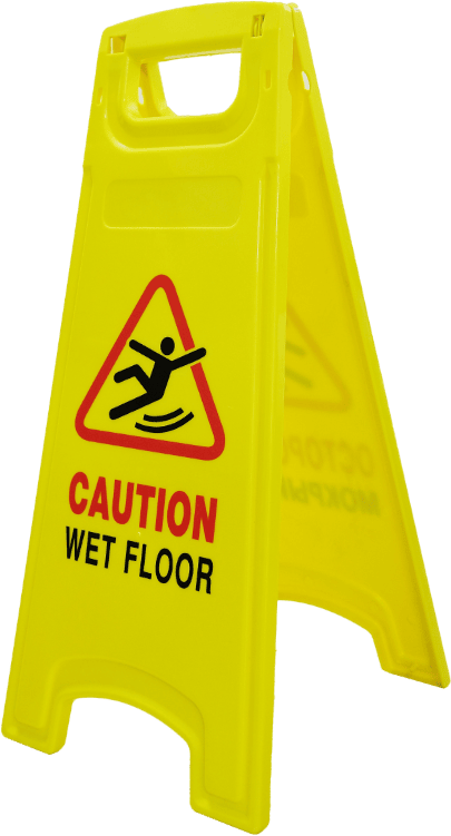 CAUTION: WET FLOOR sign